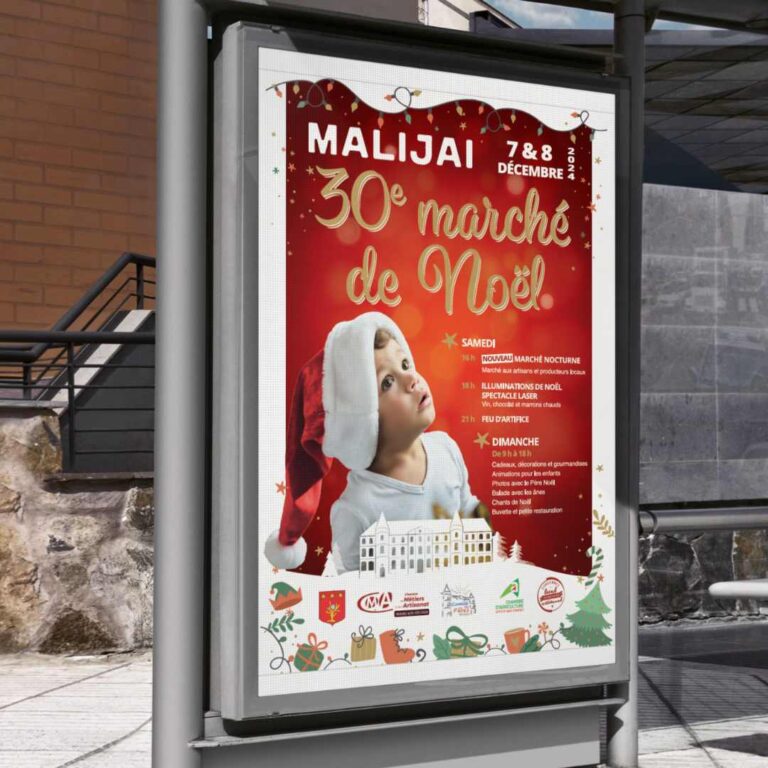 Création d'une affiche pour le 30e Marché de Noël de Malijai